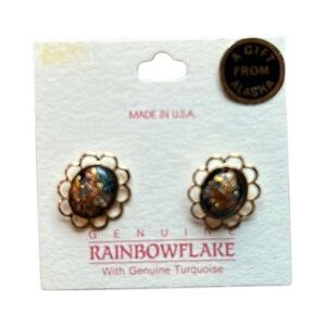 NWT Alaskan earrings 24 Karat gold flake